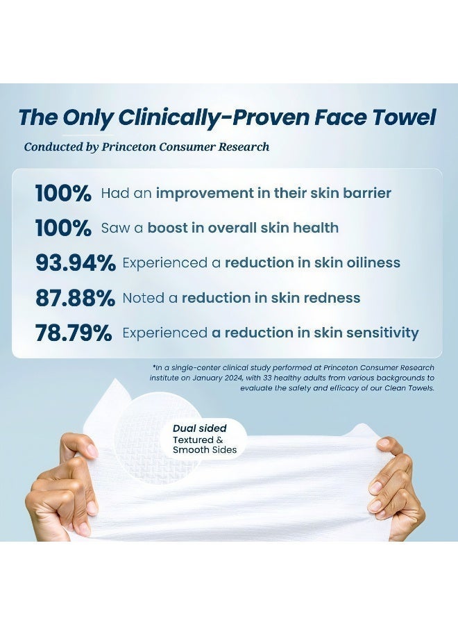 50PCS Disposable Face Towels XL, Soft Biodegradable Facial Towels for Daily Skincare, Cleansing and Makeup Removal - Image 3